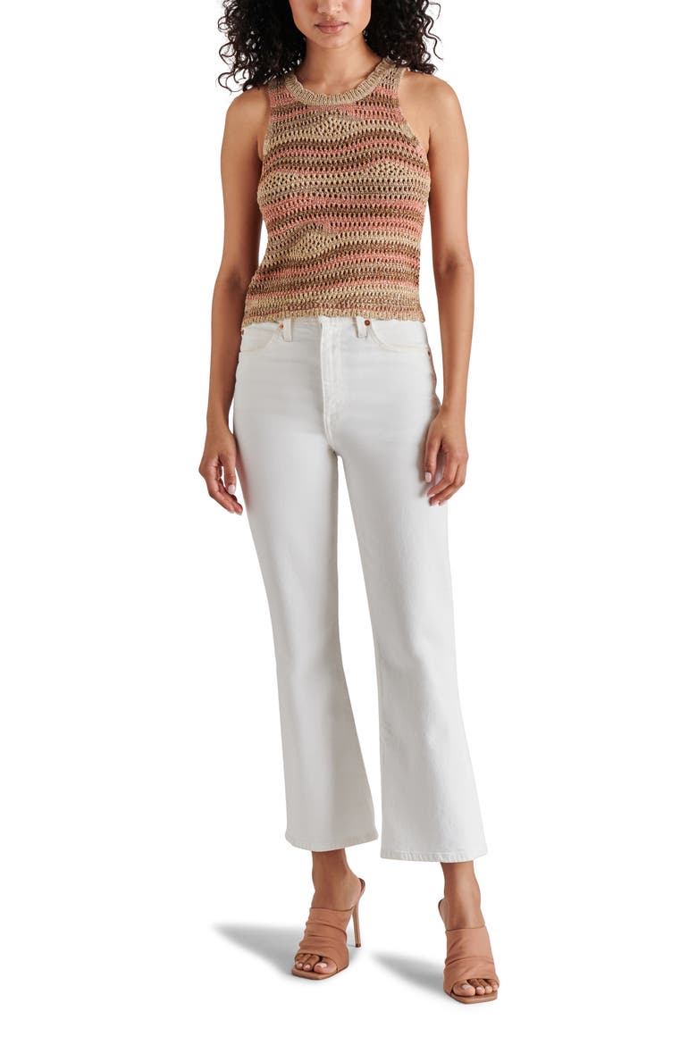 Hannah Metallic Open Stitch Sleeveless Sweater, Alternate, color, MUSHROOM