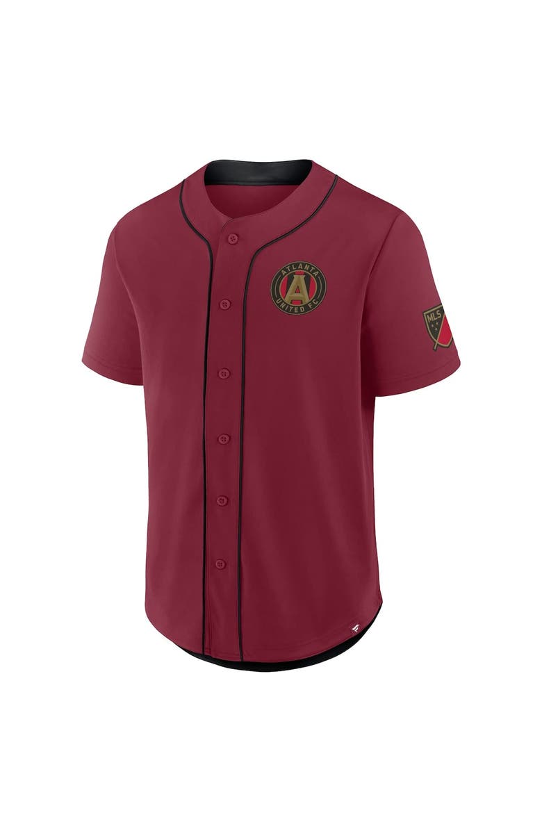 FANATICS Men's Fanatics Red Atlanta United FC Injury Time Baseball Jersey, Alternate, color, 