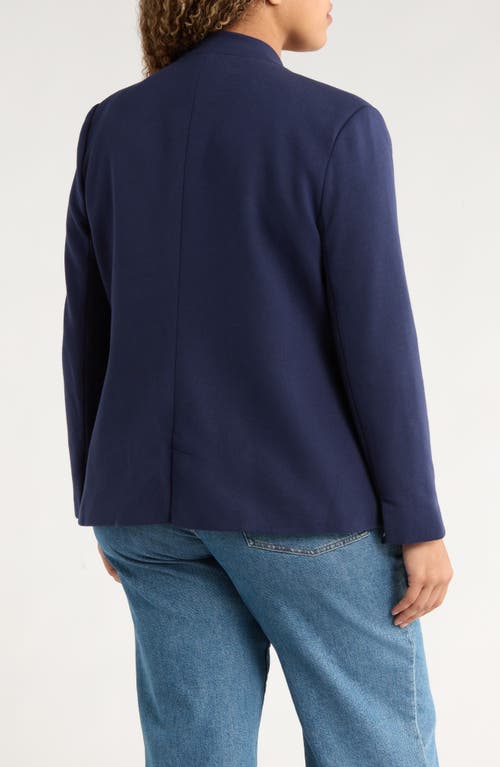 Gibsonlook Inverted Notch Collar Cotton Blend Blazer In Blue