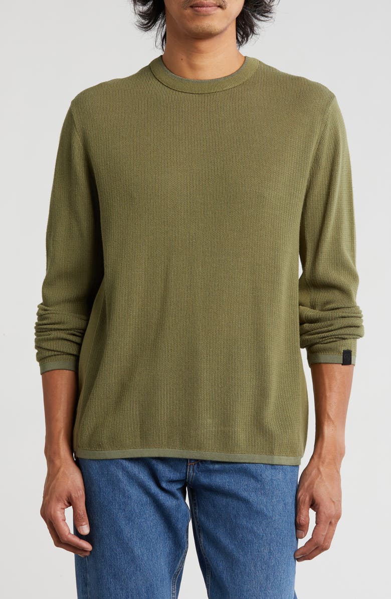 rag & bone Harvey Crewneck Cotton Sweater, Main, color, Sage