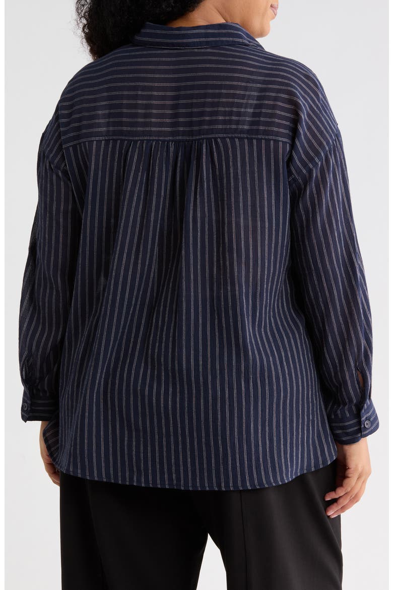 Stripe Long Sleeve Button-Up Shirt, Alternate, color, DK NAVY DASHING STRIPE