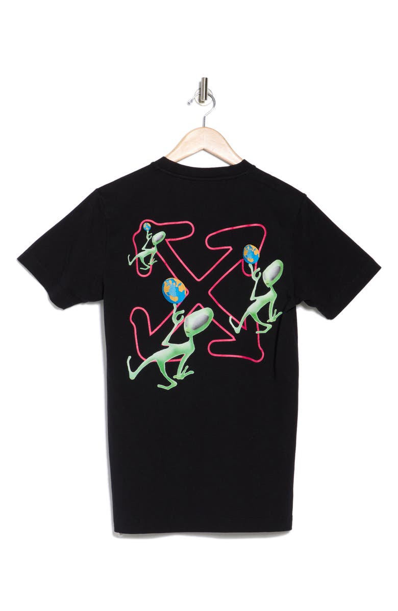 Off-White Alien Arrow Embroidered Cotton Graphic T-Shirt, Alternate, color, 