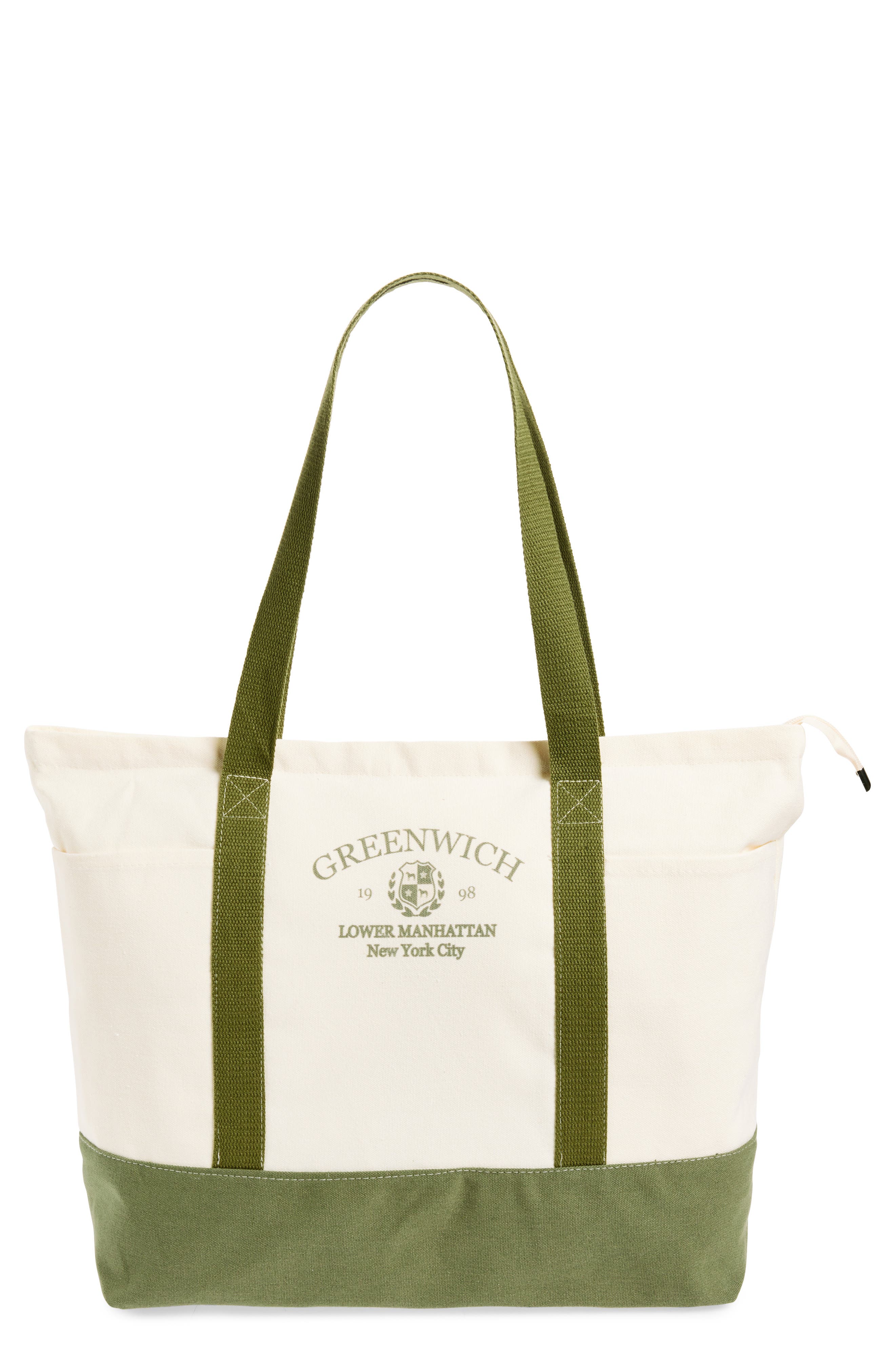 BP. Graphic Canvas Tote, Main, color, Green- Greenwich