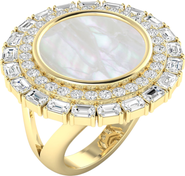 Everlee Mother of Pearl Split Shank Lab Diamond Ring in 14K