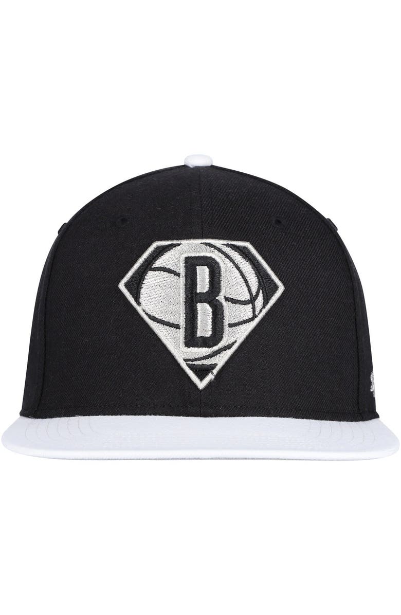 '47 Men's '47 Black/White Brooklyn Nets 75th Anniversary Carat Captain Snapback Hat, Alternate, color, 