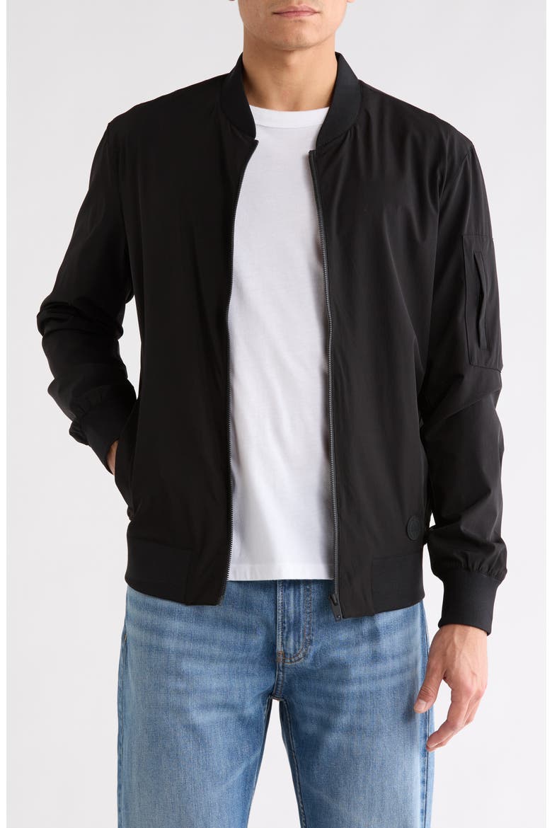 Sleeve Pocket Bomber Jacket, Main, color, BLACK
