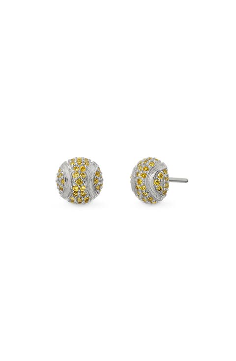 The Tennis Ball Stud Earring, Yellow Diamond Pavé