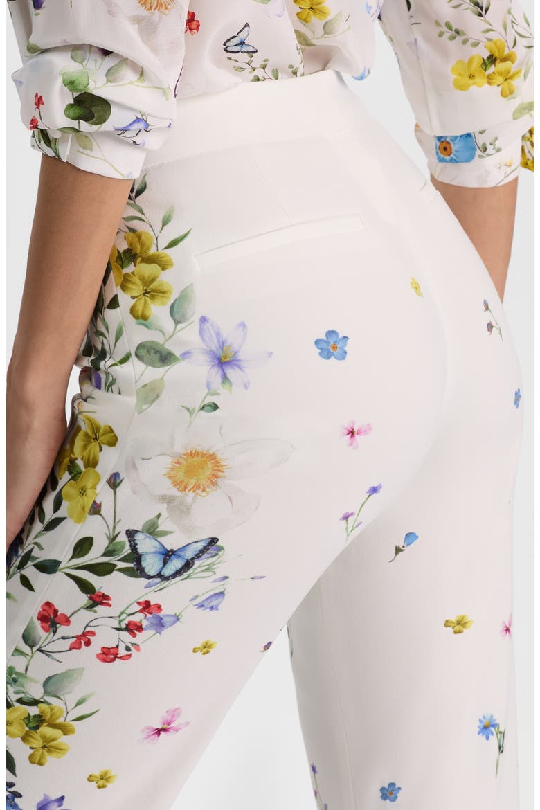 Andrew Placed Floral Slim Bootcut Pants, Alternate, color, TWISTING VINES OFF WHITE