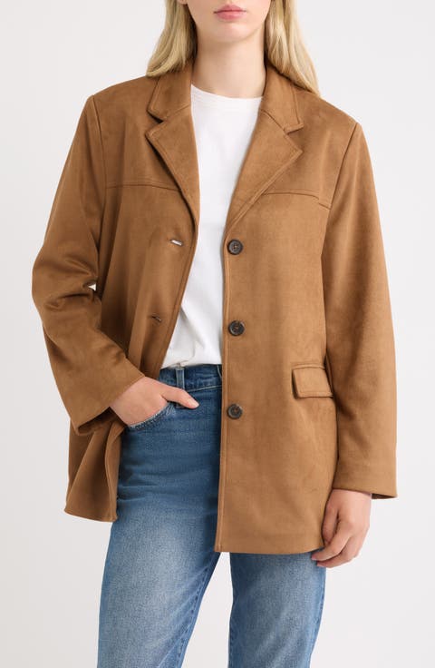 Faux Suede Blazer