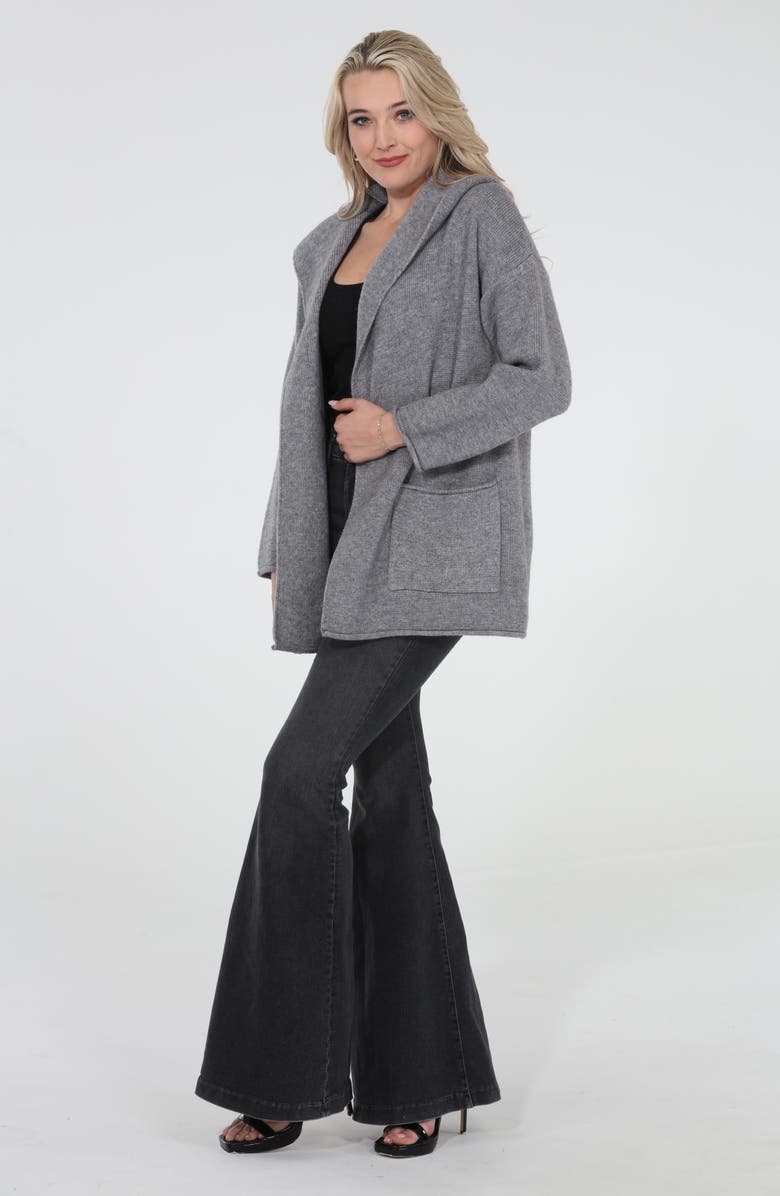 RAIN AND ROSE Hooded Coatigan, Alternate, color, Grey