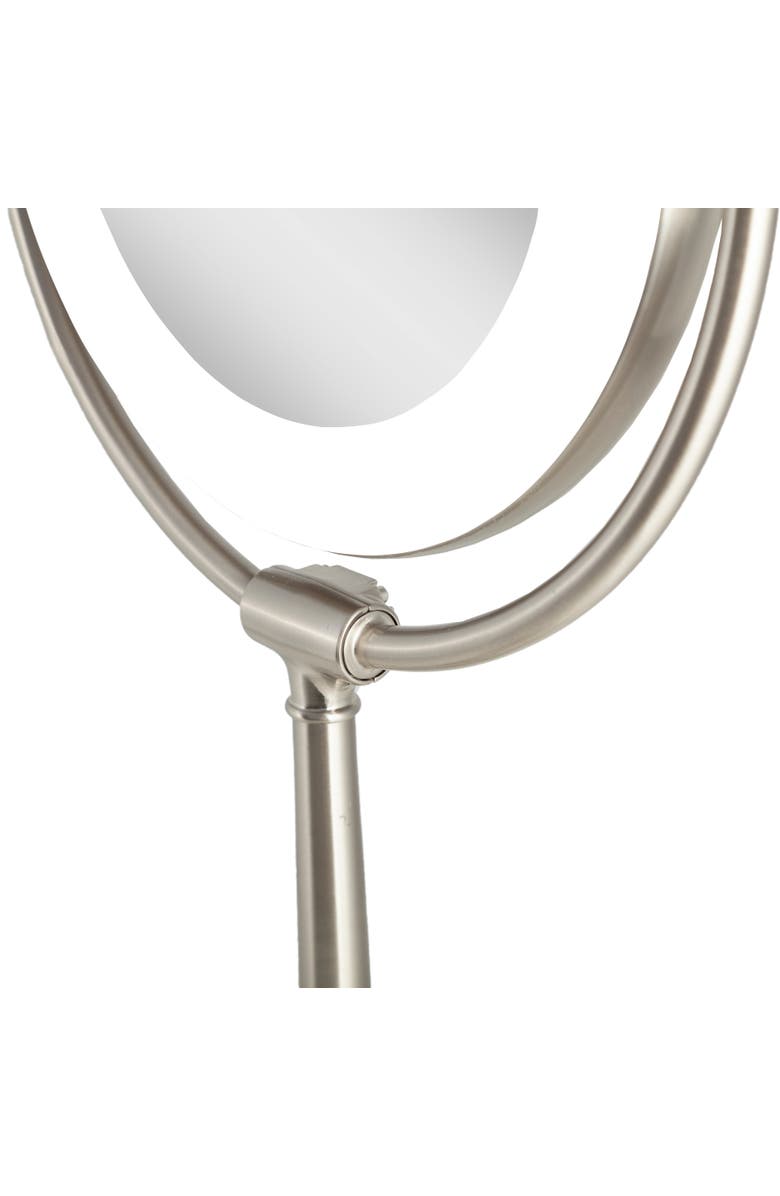 Zadro Lexington Lighted Makeup Mirror with 10X/1X Magnification, Alternate, color, Satin Nickel