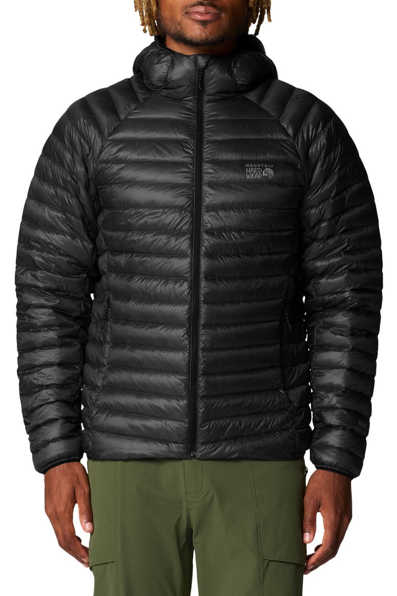 Ghost Whisperer Hooded Packable 1000 Fill Power Down Puffer Jacket, Alternate, color, BLACK