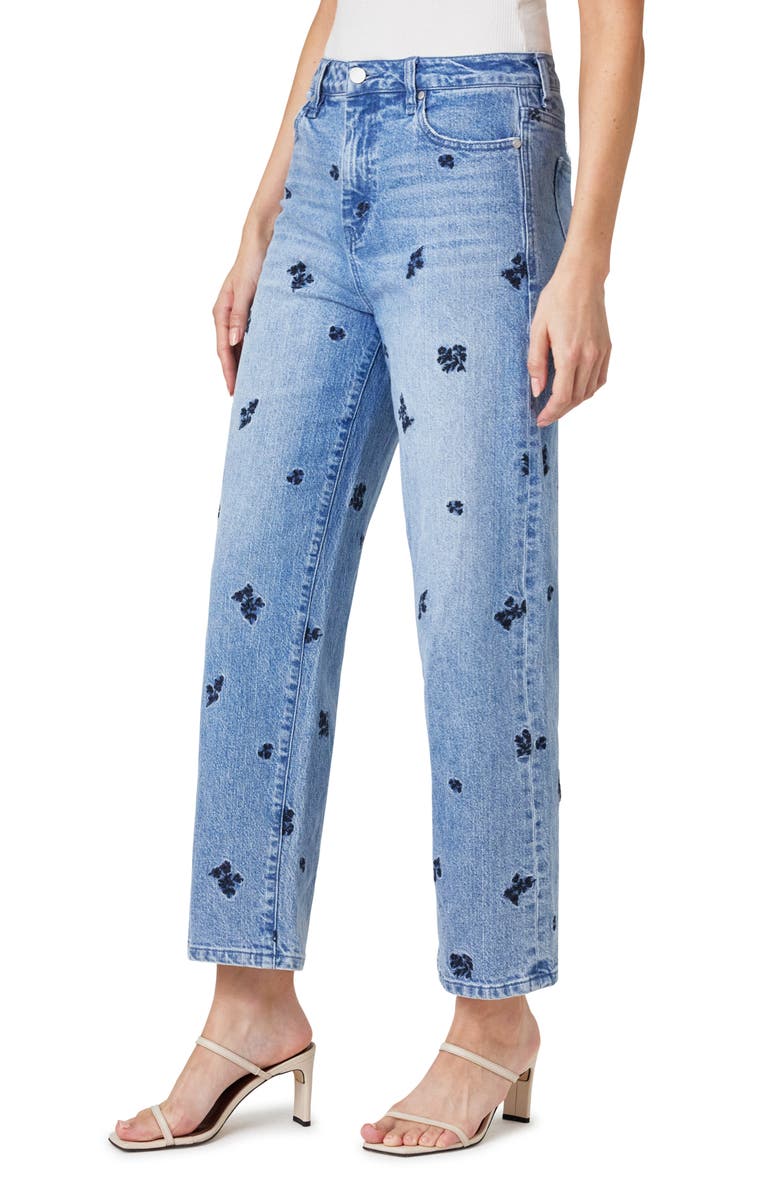 Habitual Peyton Embroidery Wide Leg Ankle Jeans, Alternate, color,