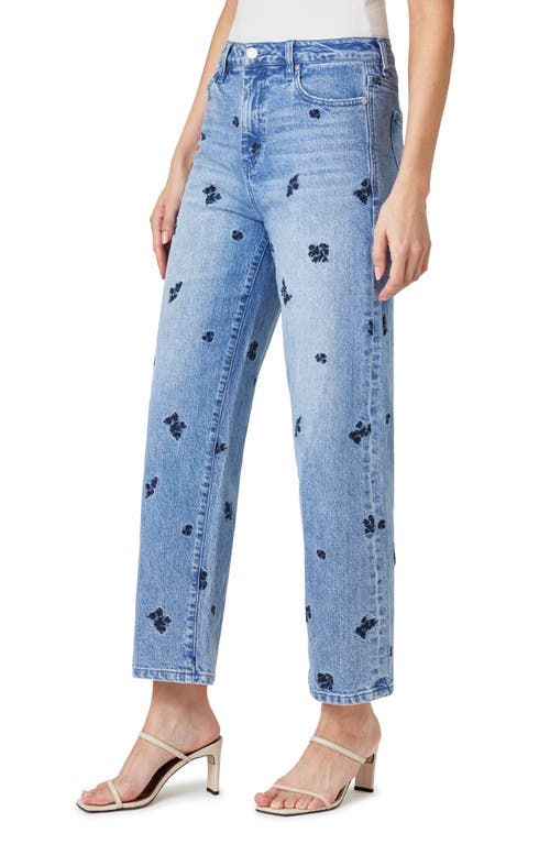 Habitual Peyton Embroidery Wide Leg Ankle Jeans In Seafarer