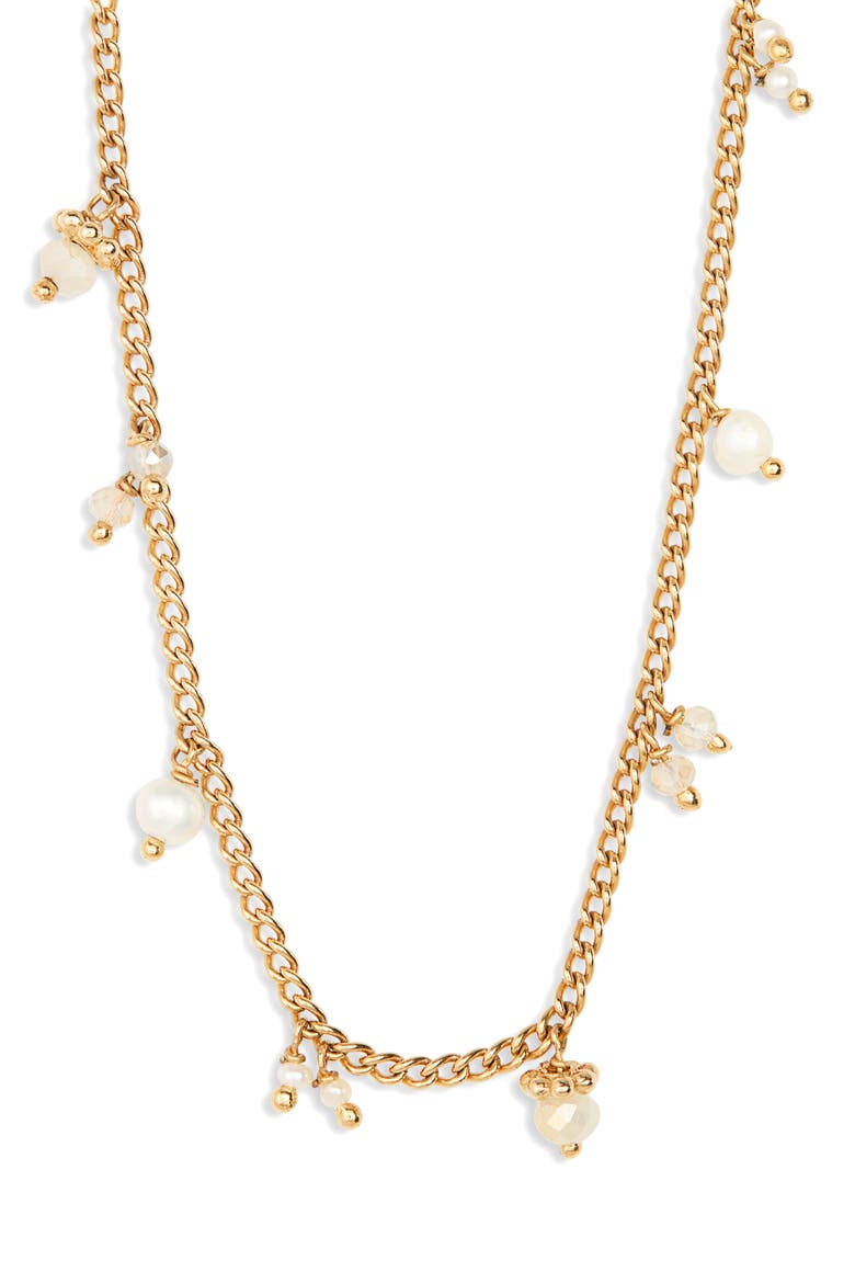 Shaky Charm Necklace, Main, color, BLACK AND WHITE