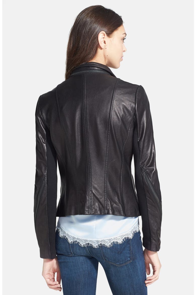 Zip Detail Moto Jacket, Alternate, color, BLACK