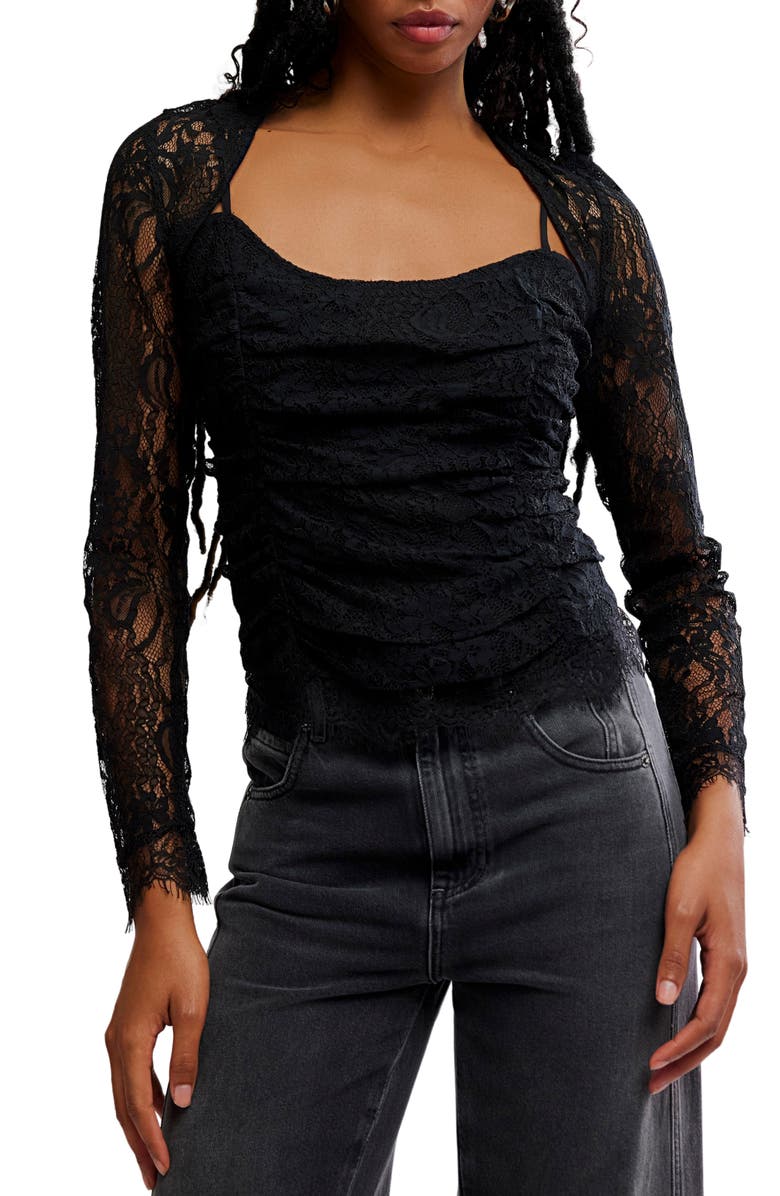 Free People Paloma Lace Top, Main, color, Black