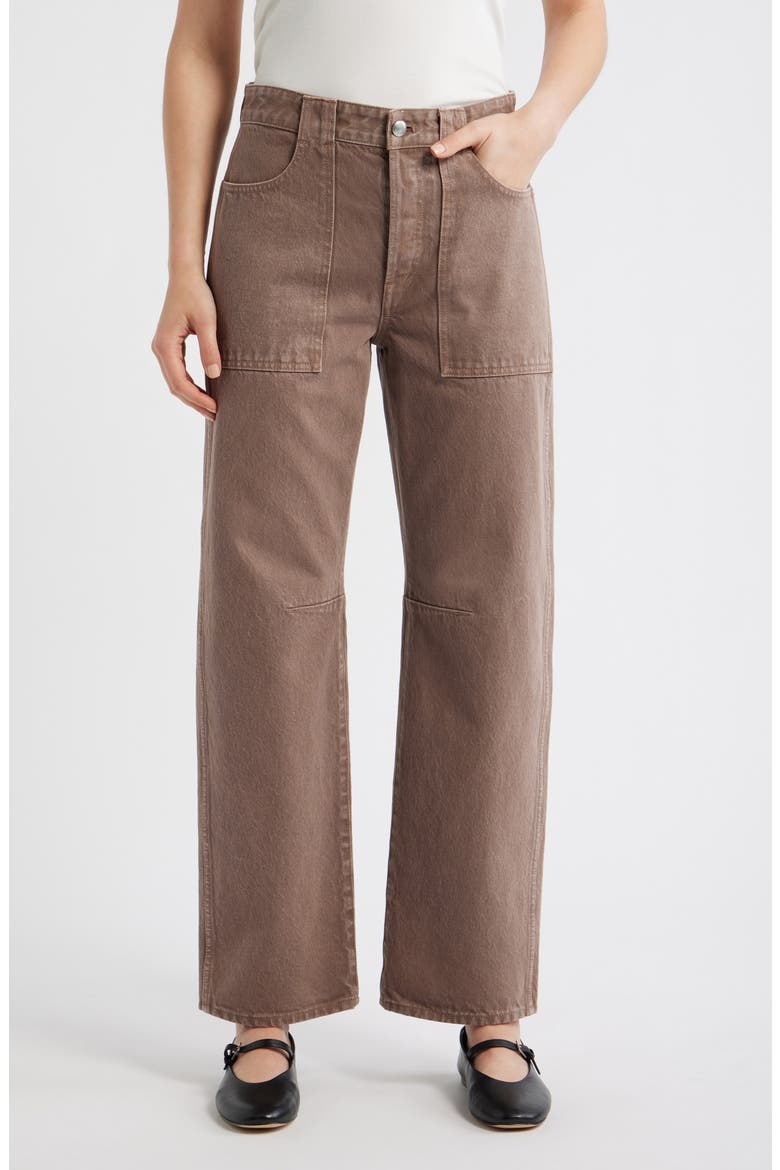 The Darted Utility Barrel Leg Jeans, Main, color, LIGHT UMBER