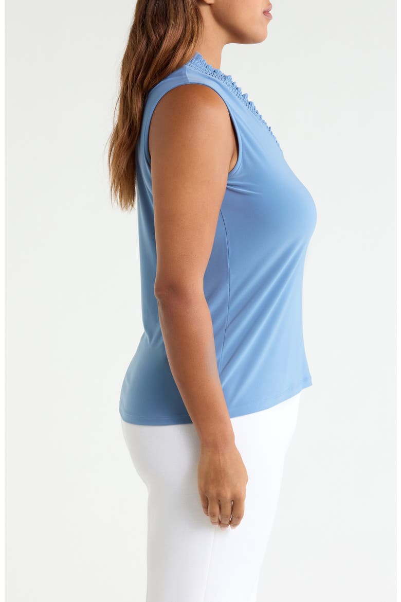 Smocked V-Neck Tank, Alternate, color, DUTCH BLUE