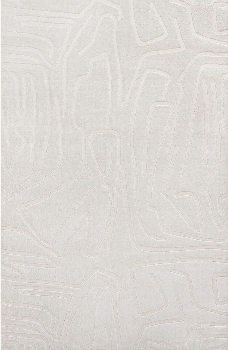 JONATHAN Y Alcina Modern Scandinavian Graphic Lines High-Low Area Rug, Alternate, color, White/Cream