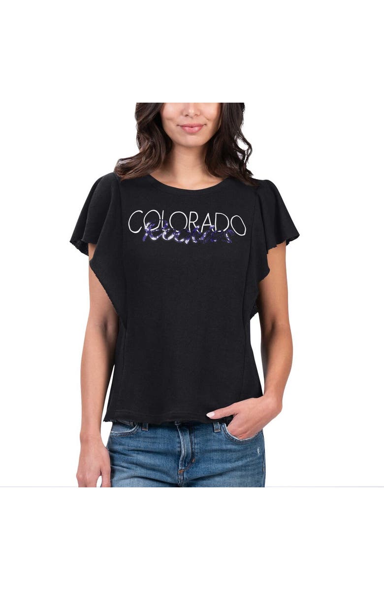 G-III 4HER BY CARL BANKS Women's G-III 4Her by Carl Banks Black Colorado Rockies Crowd Wave T-Shirt, Main, color, Black