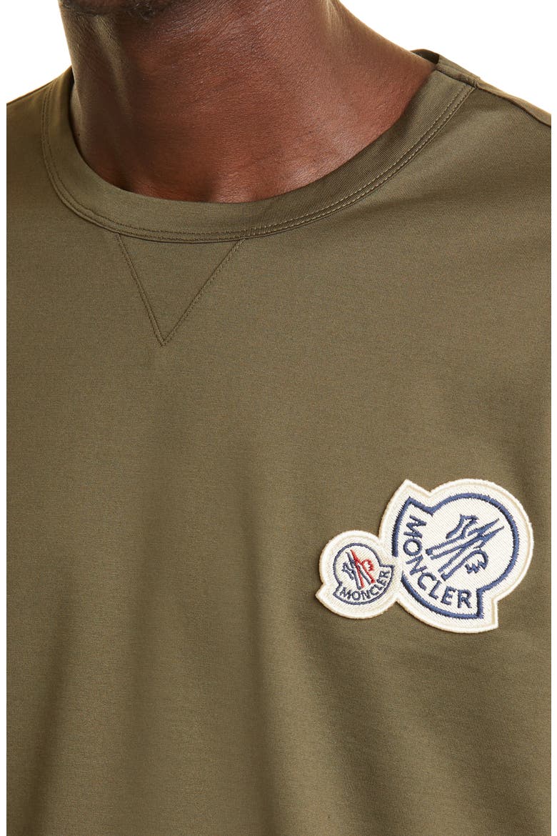 Double Logo Patch Slim Fit T-Shirt, Alternate, color, KHAKI GREEN