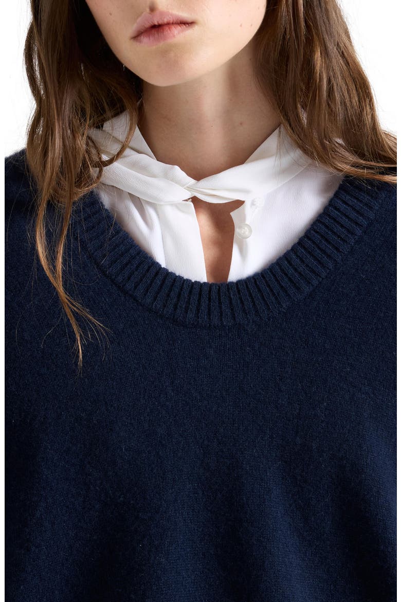 Cashmere U-Neck Sweater, Alternate, color, CASHMERE MIDNIG