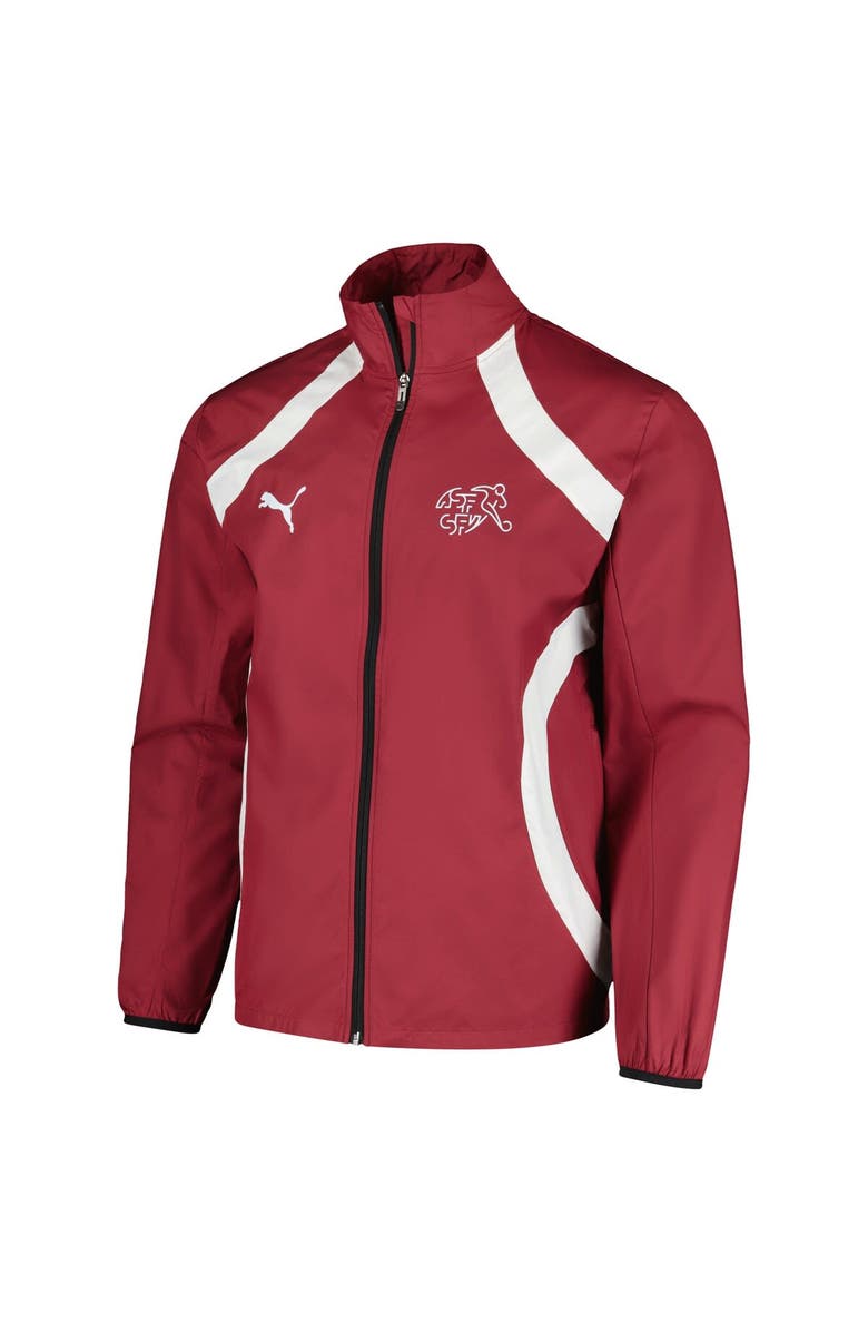 PUMA Men's Puma Red Switzerland National Team 2024 Pre-Match Full-Zip Hoodie Jacket, Alternate, color, Red