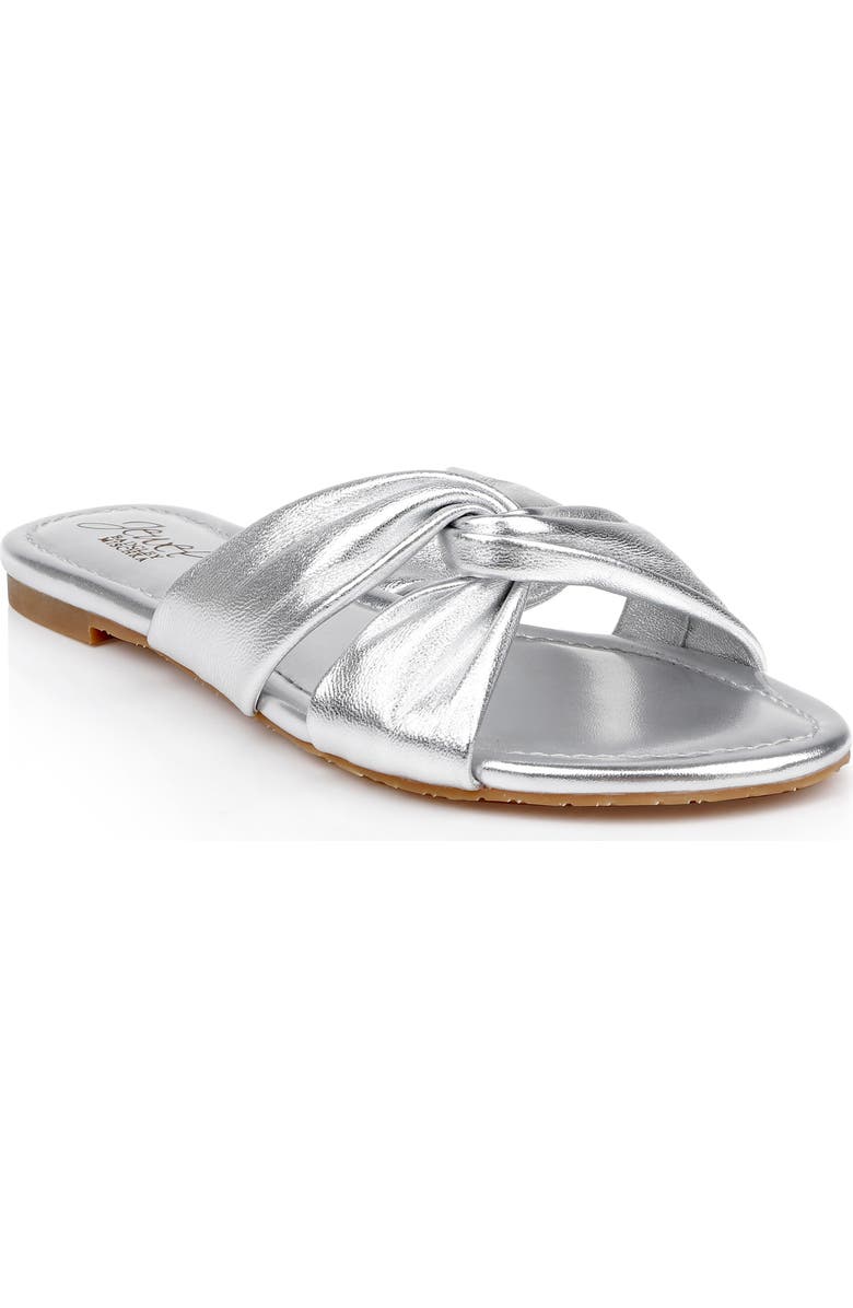 Jewel Badgley Mischka Nicolet Sandal, Main, color, Silver Leather