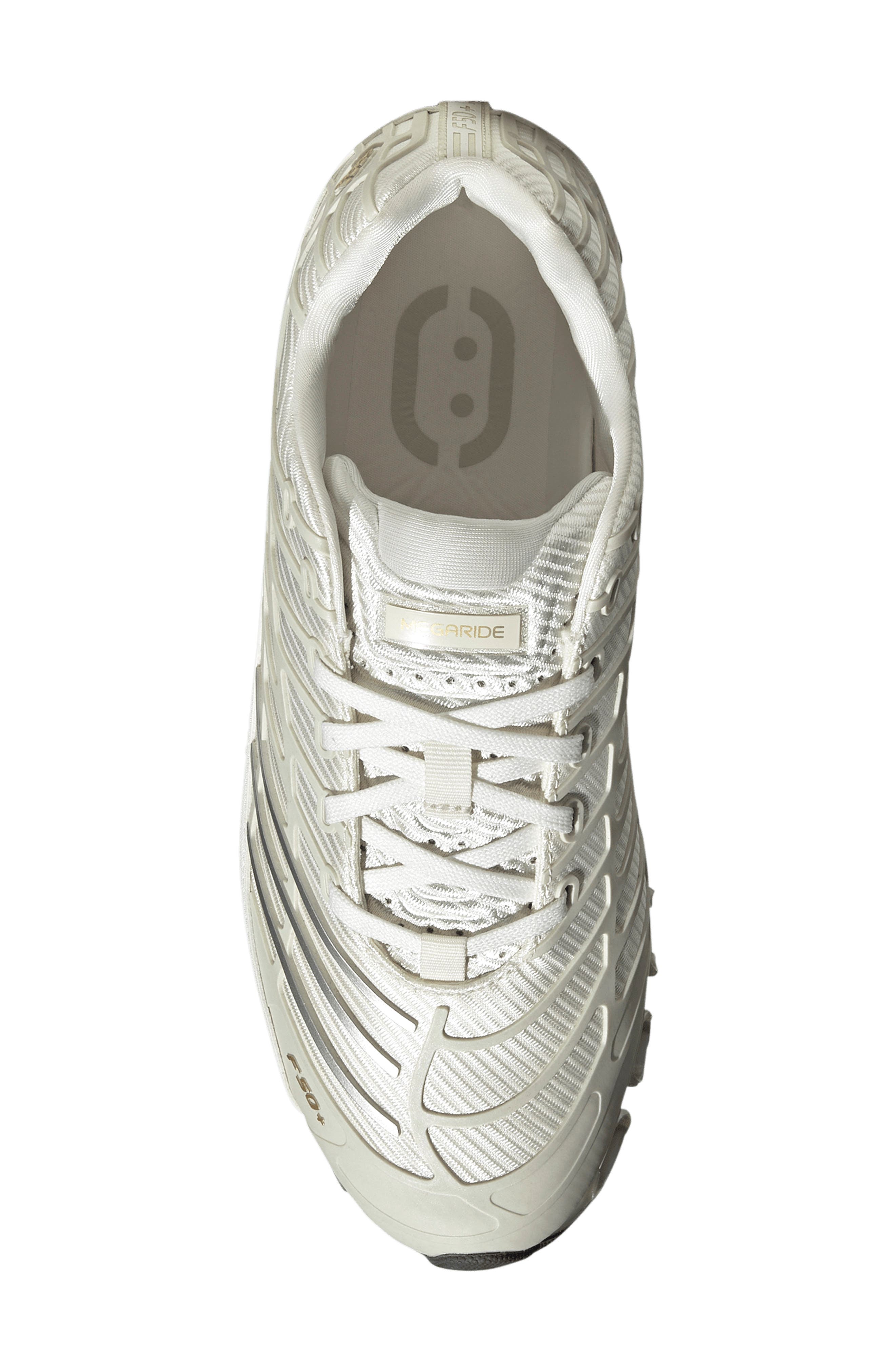 Megaride F50 Sneaker, Alternate, color, CLOUD WHITE/ ICE GOLD/ GOLD