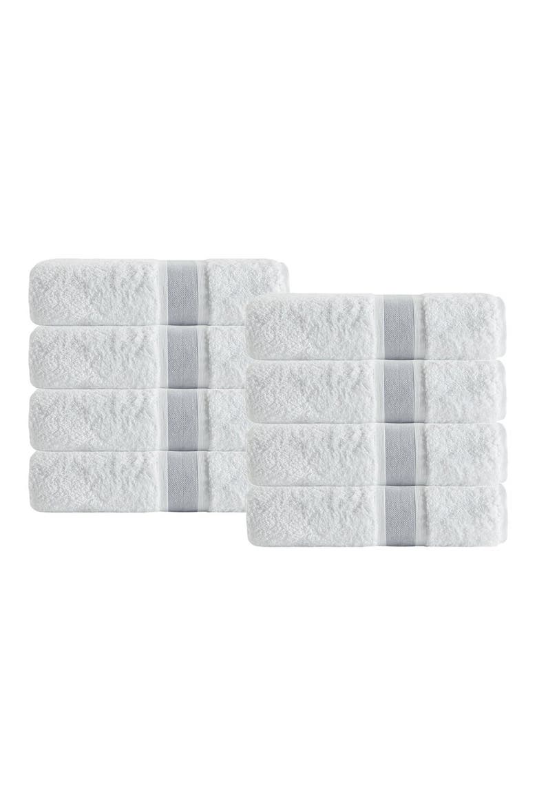 Unique 8-Piece Turkish Cotton Hand Towels, Main, color, SILVER