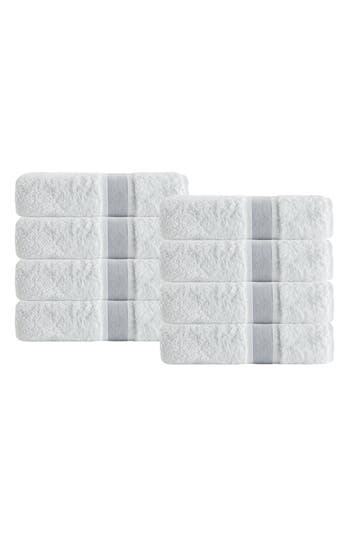 Depera Unique 8-piece Turkish Cotton Hand Towels In Gray