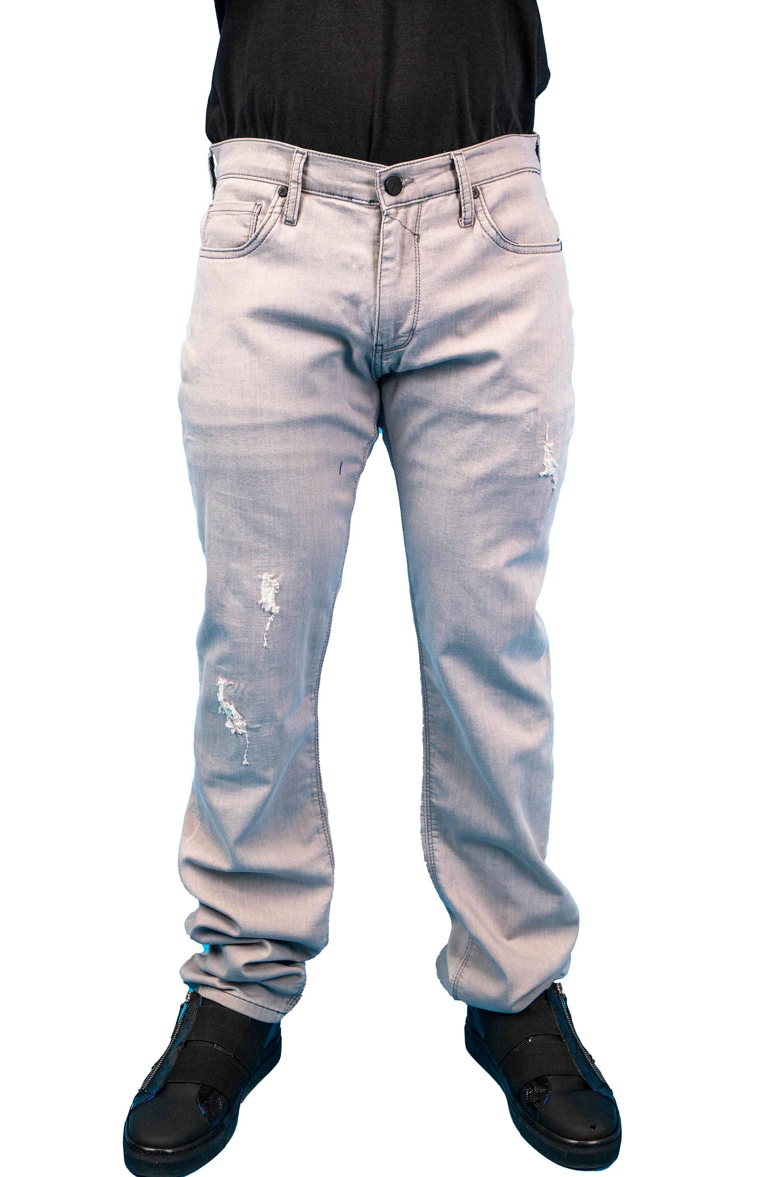 Ripped Athletic Fit Stretch Jeans