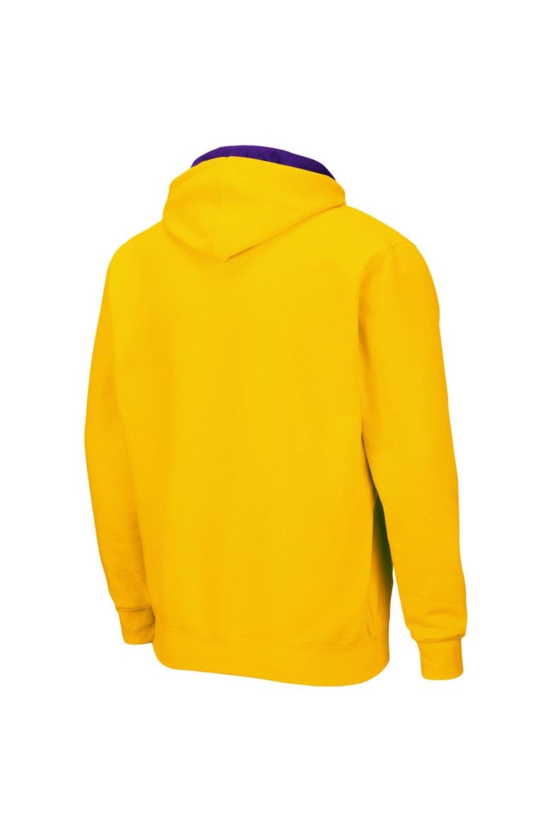 Men's Colosseum Gold LSU Tigers Arch & Logo 3.0 Full-Zip Hoodie, Alternate, color, Gold