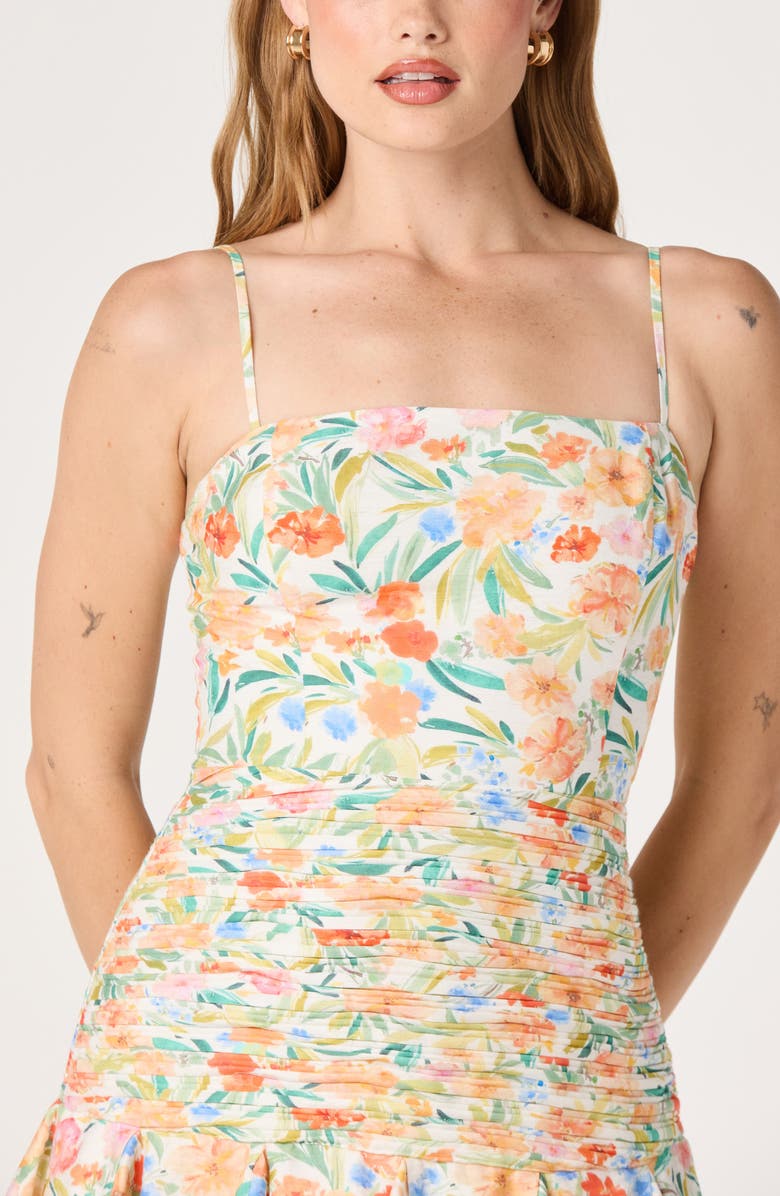 ASTR the Label Amelia Floral Minidress, Alternate, color, White Multi Floral