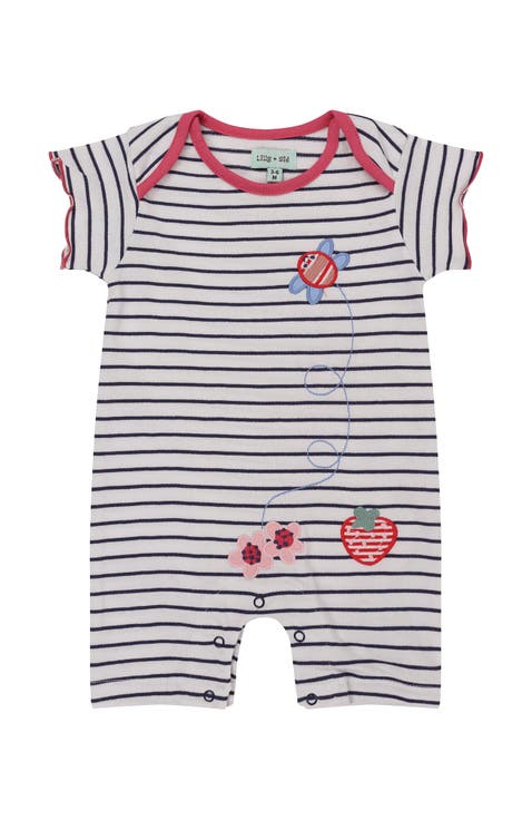 Organic Cotton Stripe Print Romper (Baby)
