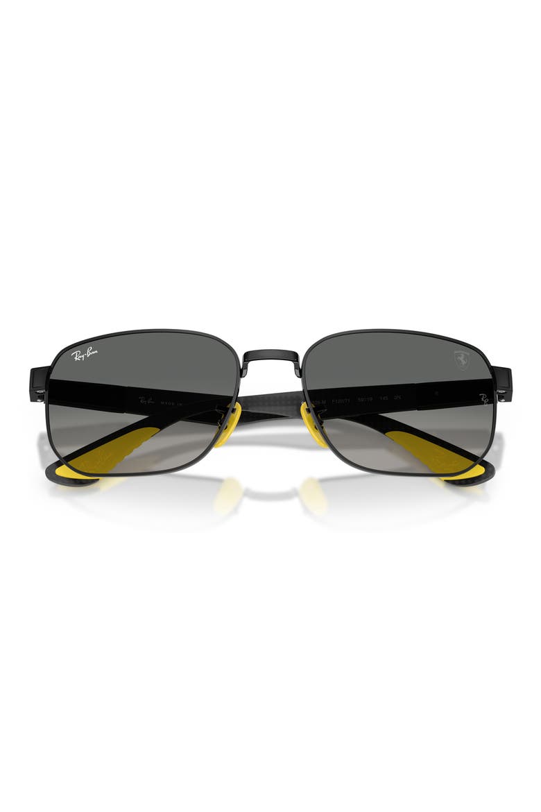 x Scuderia Ferrari 59mm Gradient Irregular Sunglasses, Alternate, color, BLACK / GREY GRADIENT