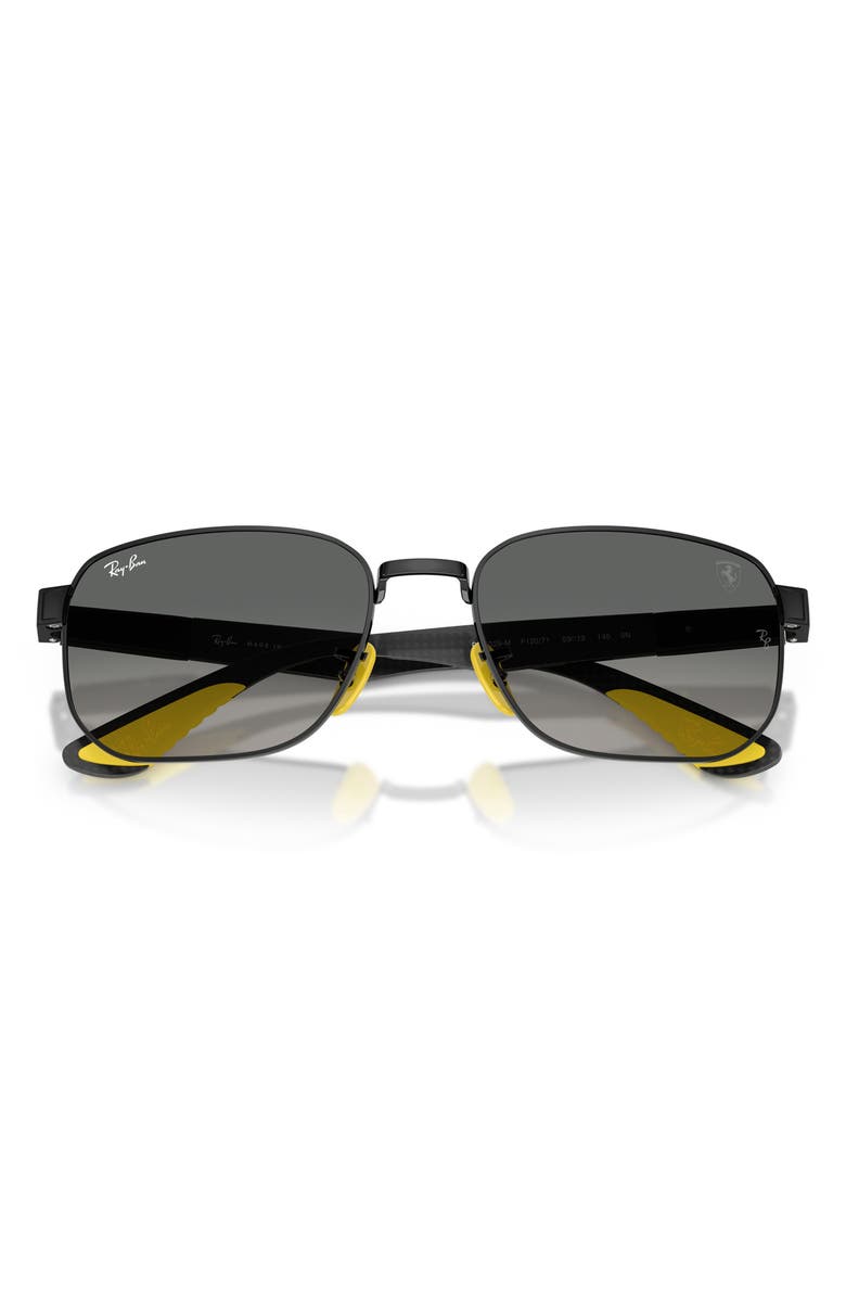 Ray-Ban x Scuderia Ferrari 59mm Gradient Irregular Sunglasses, Alternate, color, Black / Grey Gradient