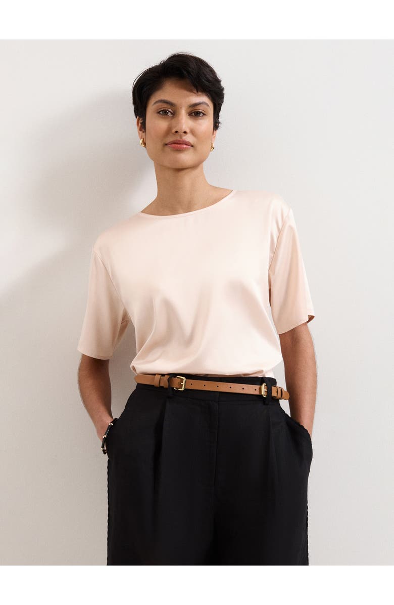 Phase Eight Francesca Satin Top, Main, color, Pale Pink