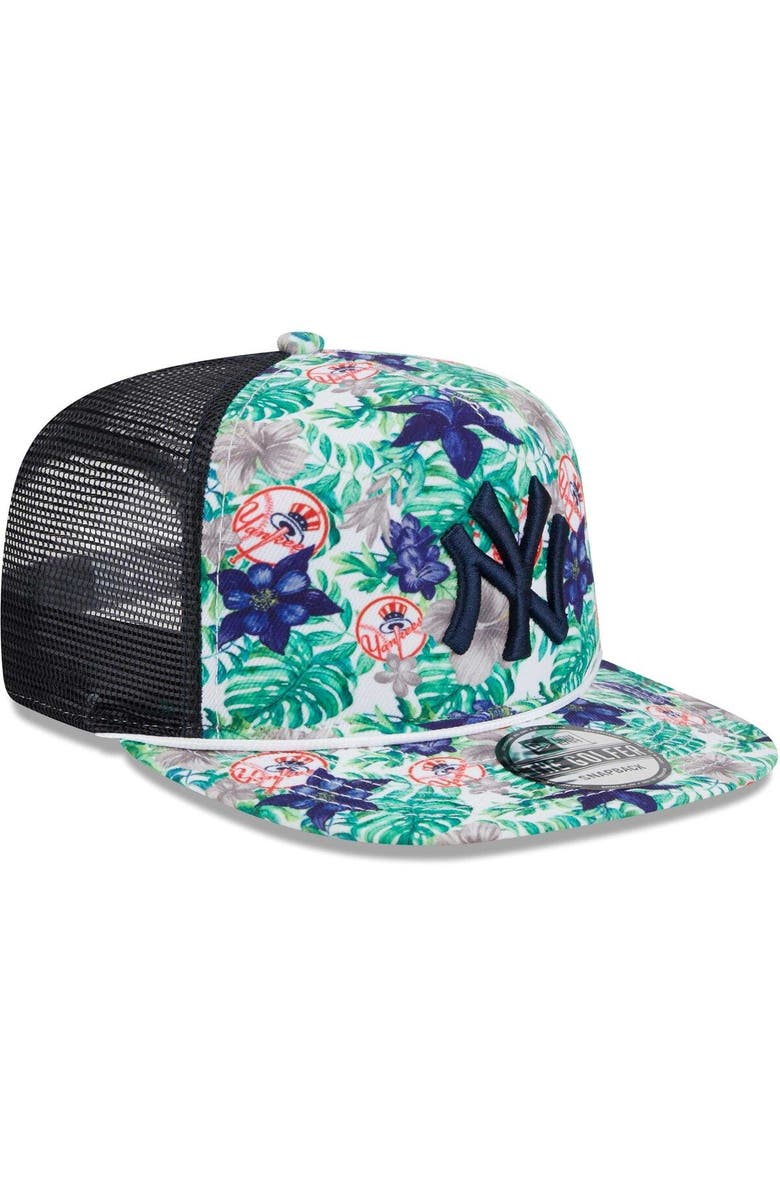 New Era Men's New Era New York Yankees Tropic Floral Golfer Lightly Structured Snapback Hat, Alternate, color, 
