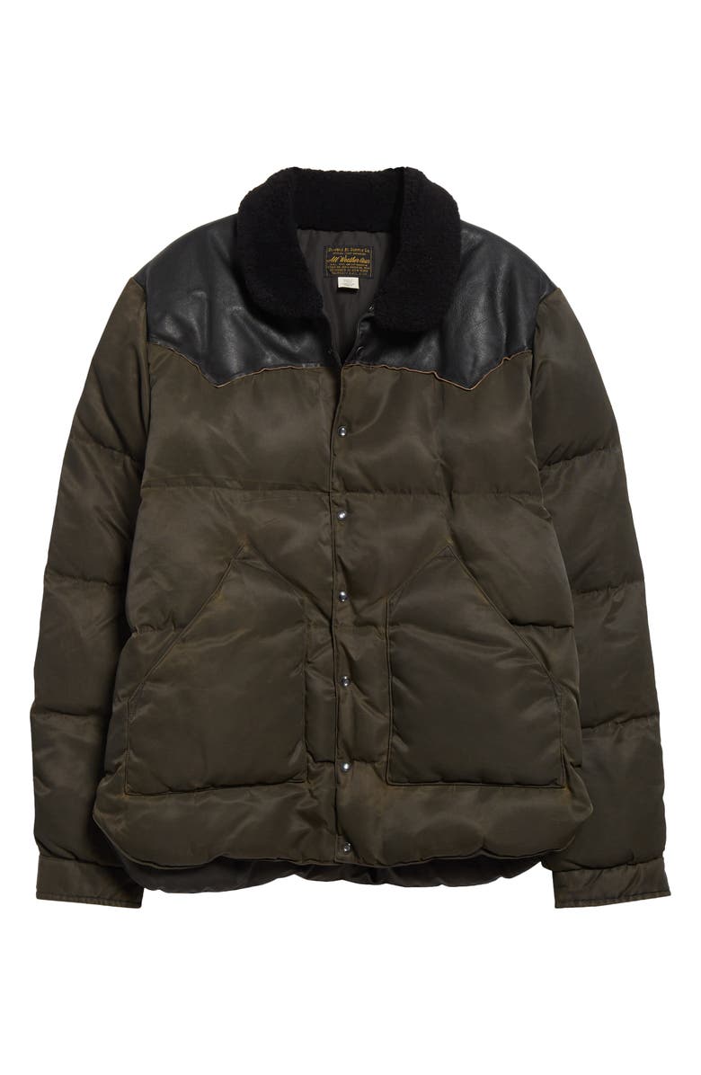 Double RL Surrey Mixed Media Puffer Jacket with Genuine Shearling Collar, Alternate, color,
