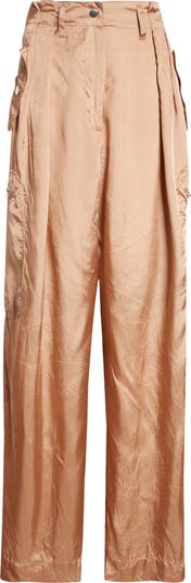 Dries Van Noten Loose Fit Satin Cargo Pants | Nordstrom