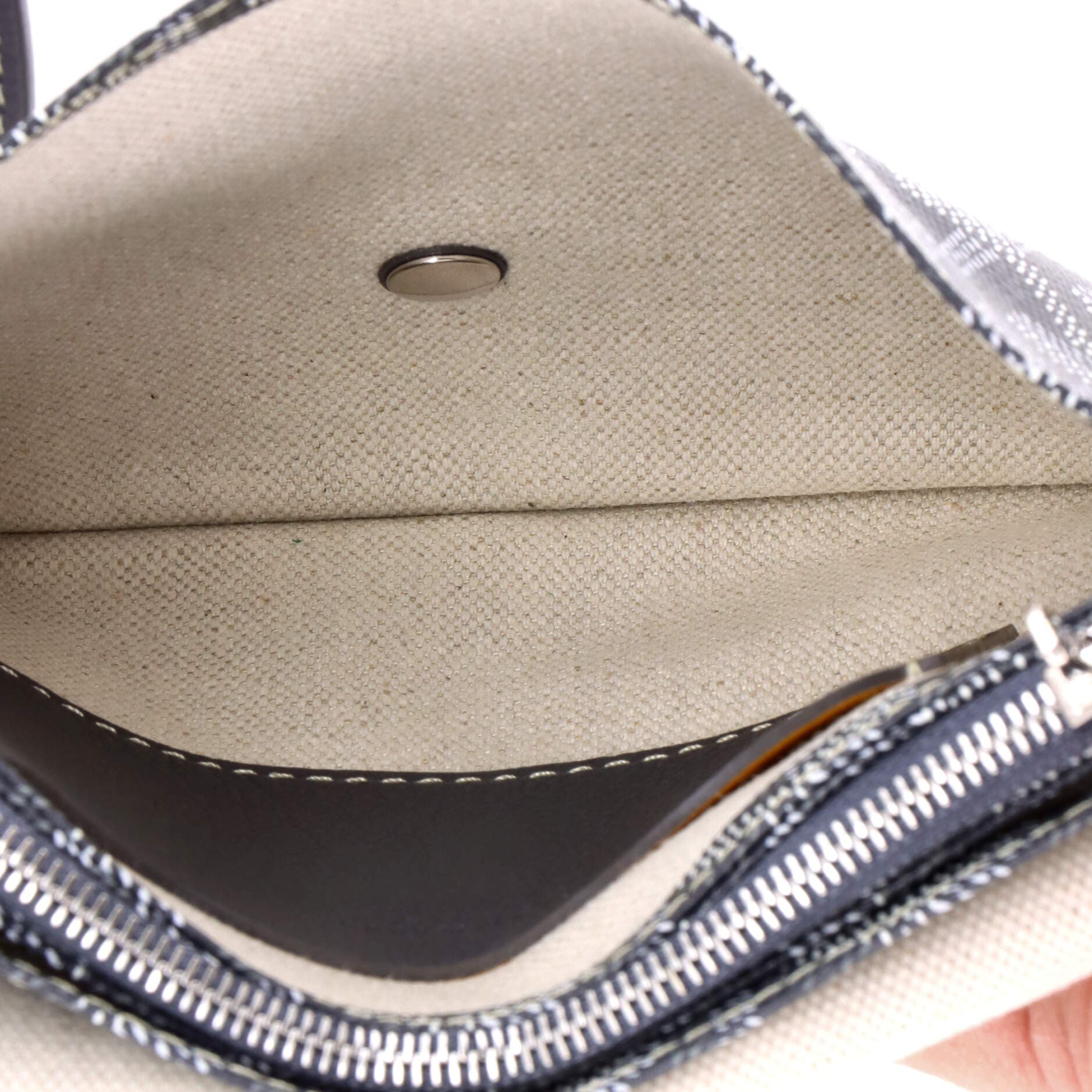 Pre-Owned Goyard Plumet Clutch Wallet Coated Canvas, Alternate, color, Gray