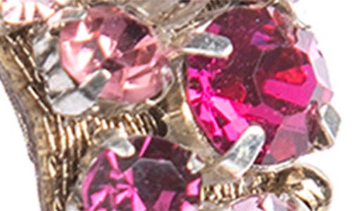 Deepa Gurnani Adelpha Crystal Hoop Earrings In Fuchsia