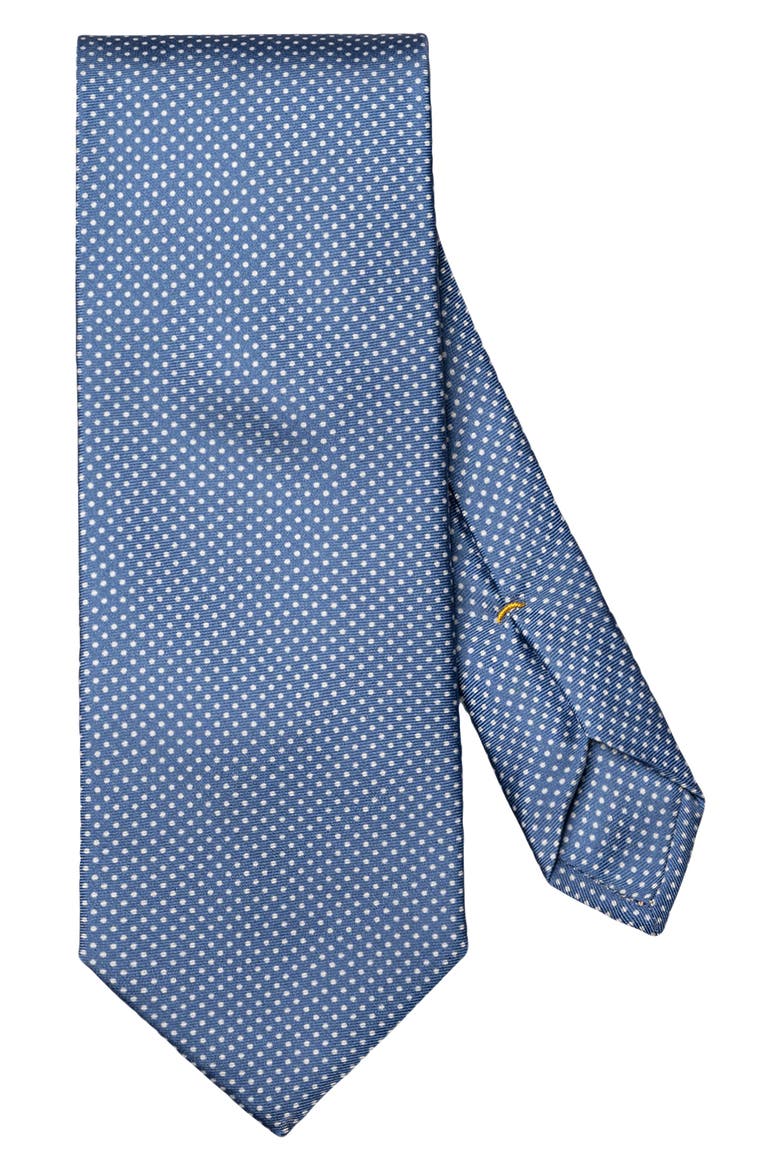 Polka Dot Silk Tie, Main, color, NAVY