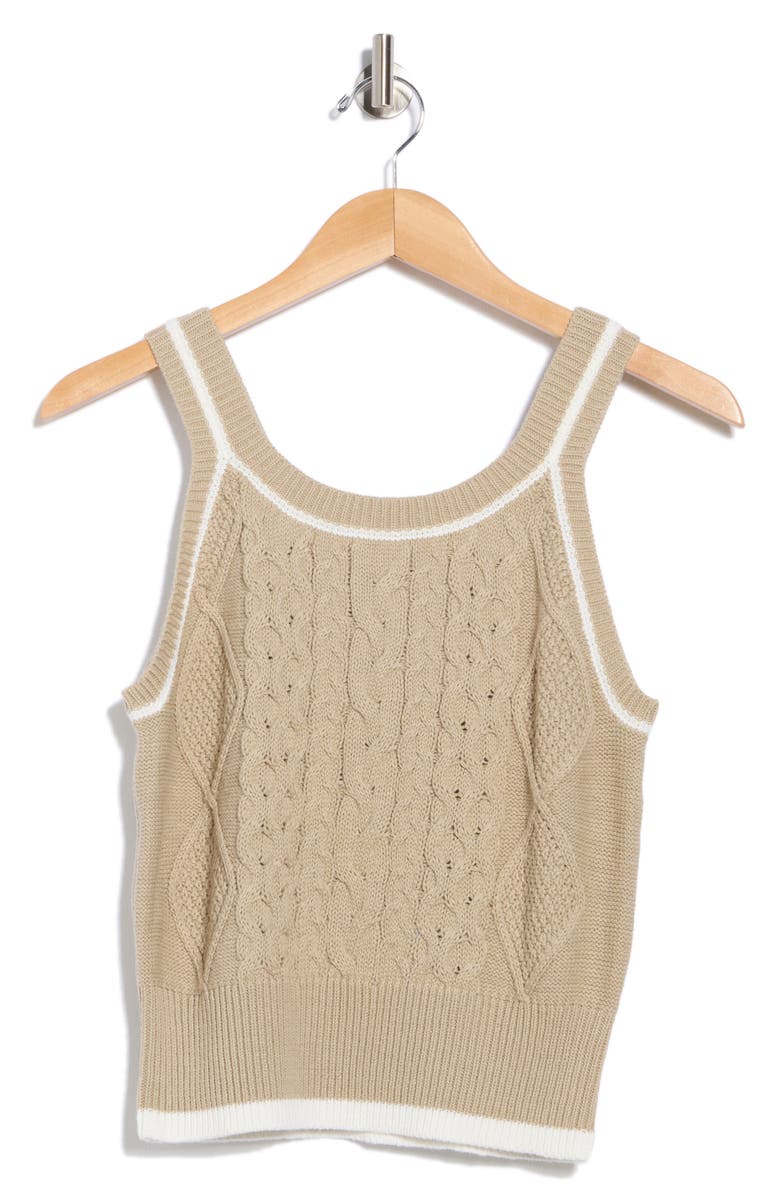RDI Cable Knit Camisole Sweater, Alternate, color, Cuban Sand