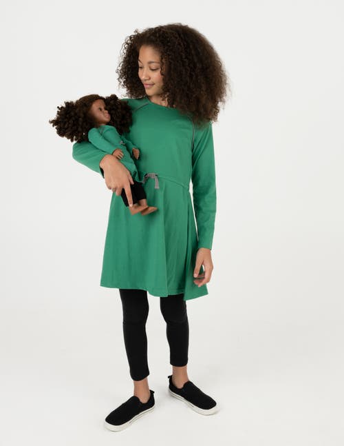 Leveret Girls Bow Tie Dress With Matching Doll Dress In Green