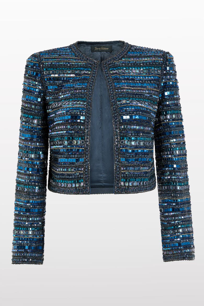 Alma Beaded Jacket, Alternate, color, Blackthorne Blue
