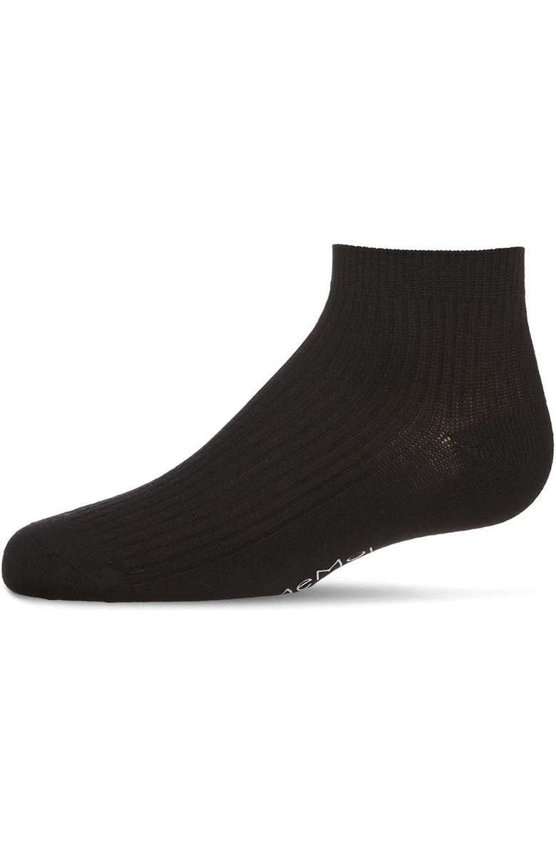 MeMoi Thin Ribbed Kids Anklet Sock, Main, color, Black