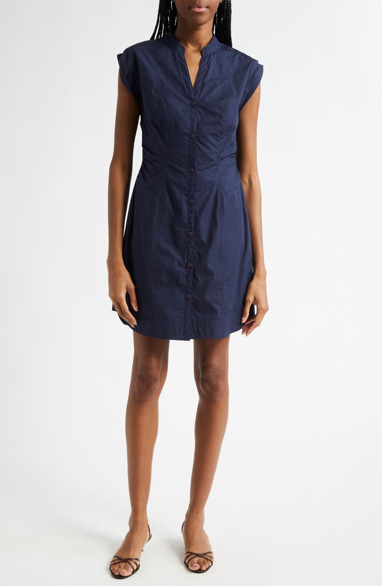 Derek Lam 10 Crosby Elyse Short Sleeve Tiered Cotton Shirtdress, Main, color,